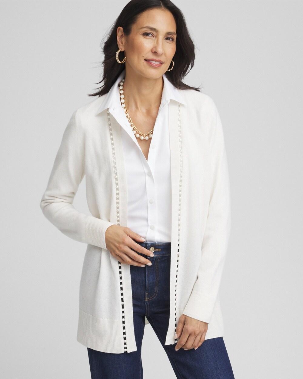 Cashmere Pearl Trim Cardigan Product Image