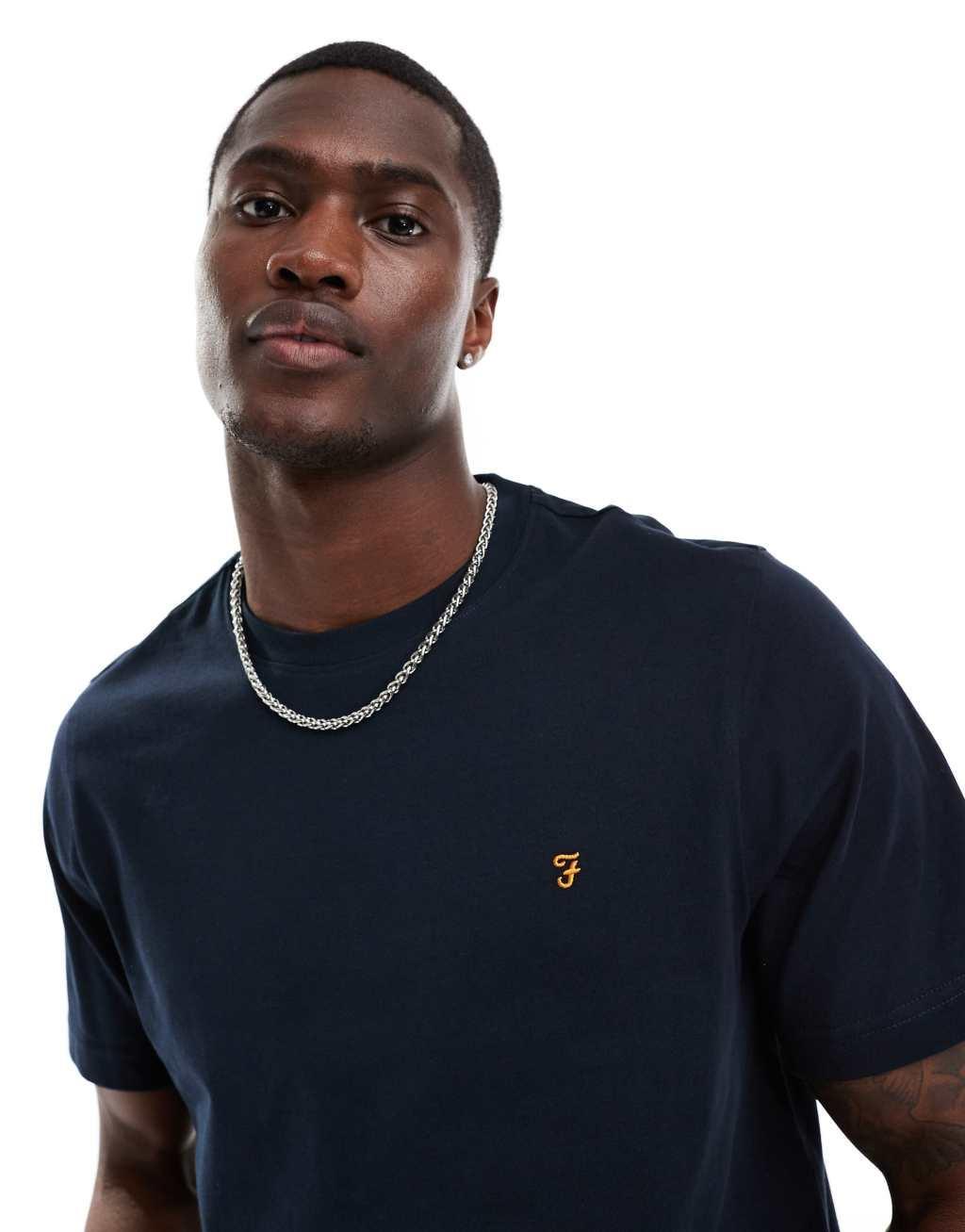 Farah danny short sleeve t-shirt in navy Product Image