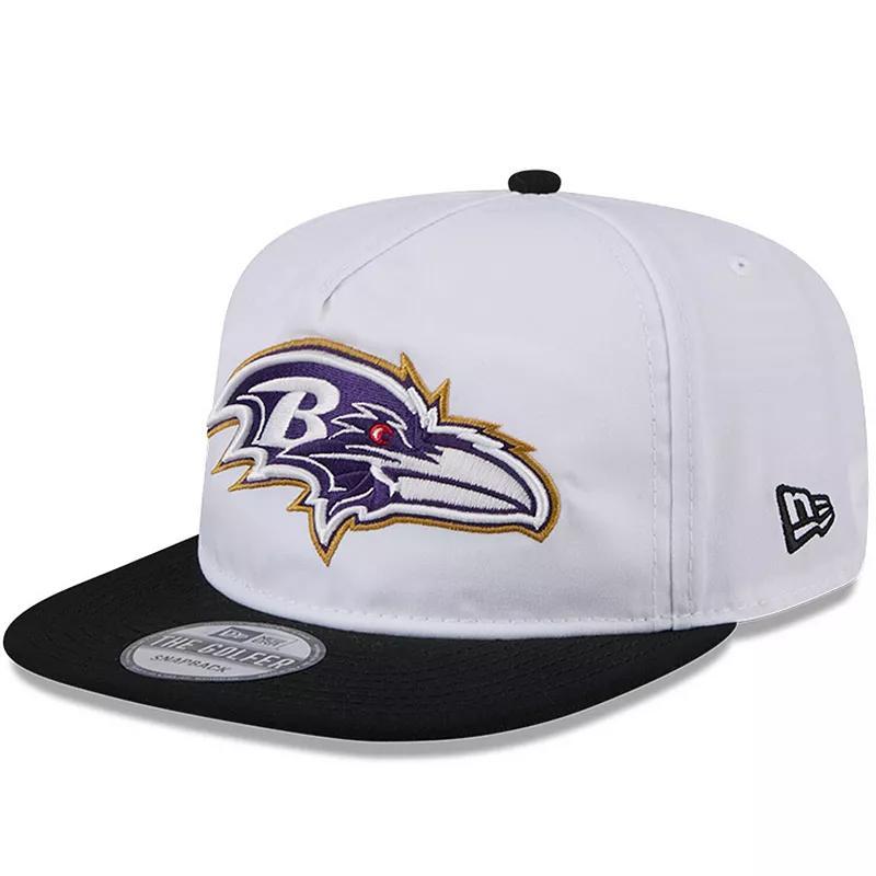 New Era Mens White/Black Baltimore Ravens 2024 Nfl Training Camp Golfer Snapback Hat Product Image