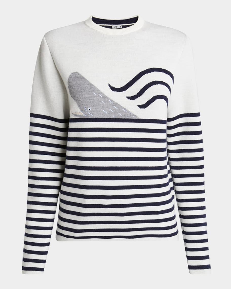 Whale Intarsia Stripe Wool Sweater product image