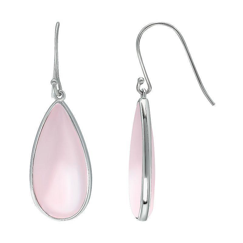 Aleure Precioso Sterling Silver Pear Shaped Gemstone Drop Earrings, Womens, Pink Product Image