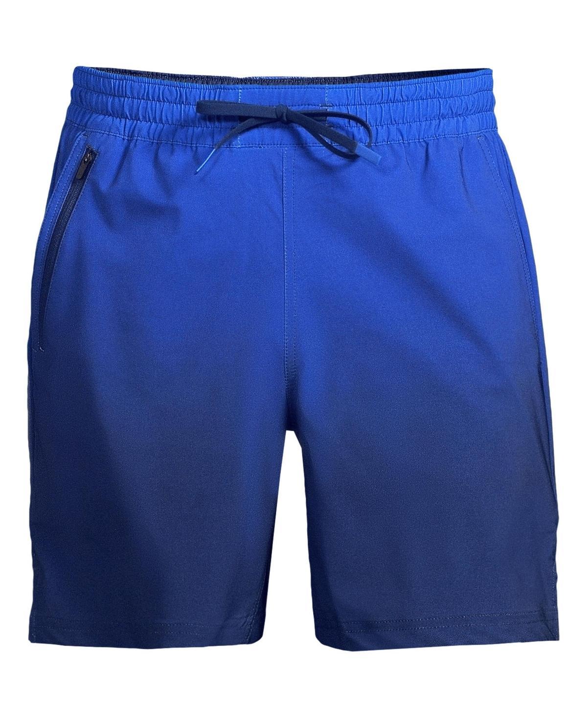 Mens Lands End Active 7-in. Swim Trunks Blue Turq Mosaic Dot Product Image