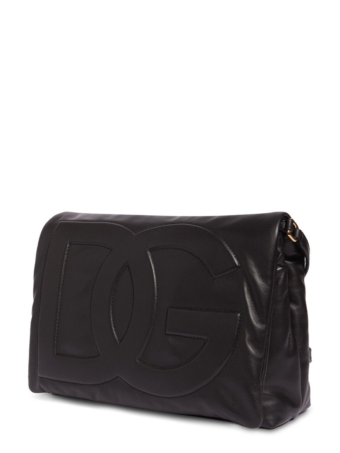 Medium Logo Soft Nappa Shoulder Bag In Black Product Image