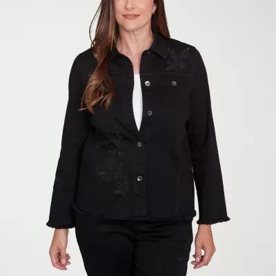 Alfred Dunner Wild At Heart Lightweight Denim Womens Jacket Product Image