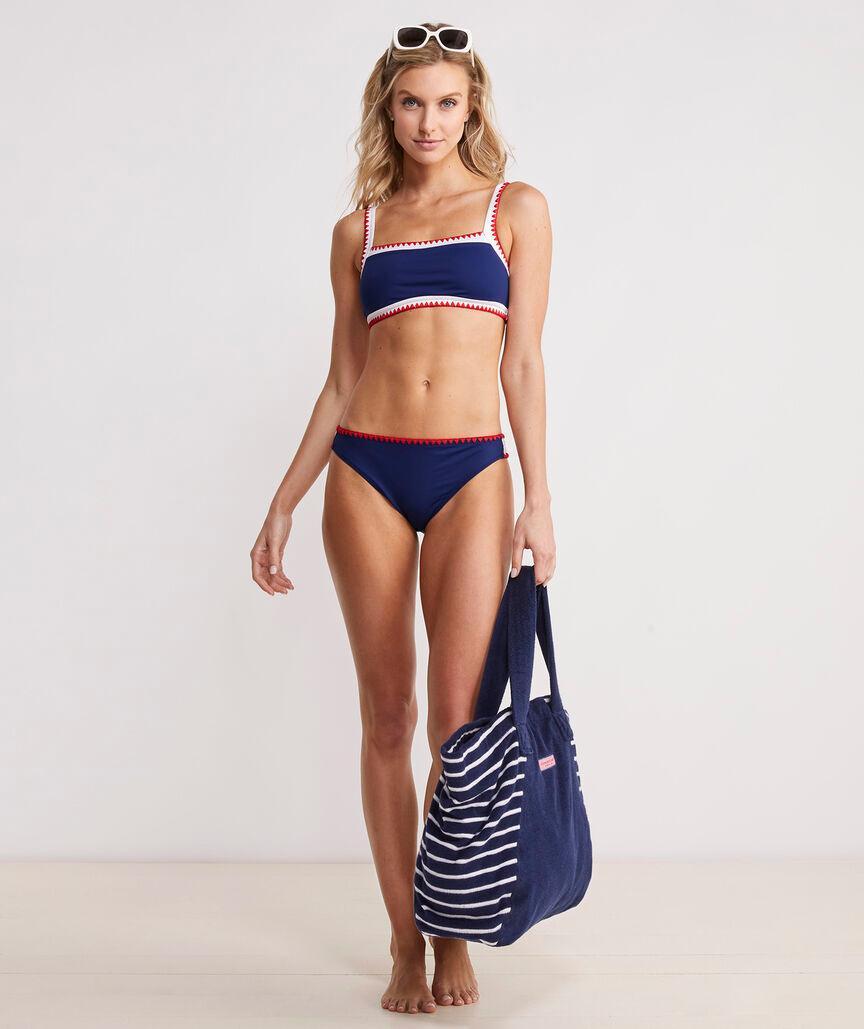 Colorblock Coverstitch Bikini Top Product Image