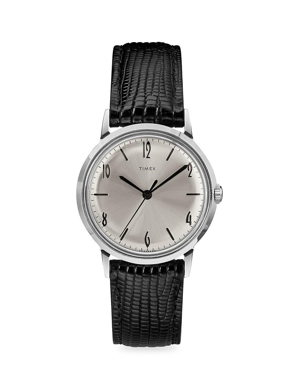 Timex Marlin Leather Strap Watch, 34mm Product Image