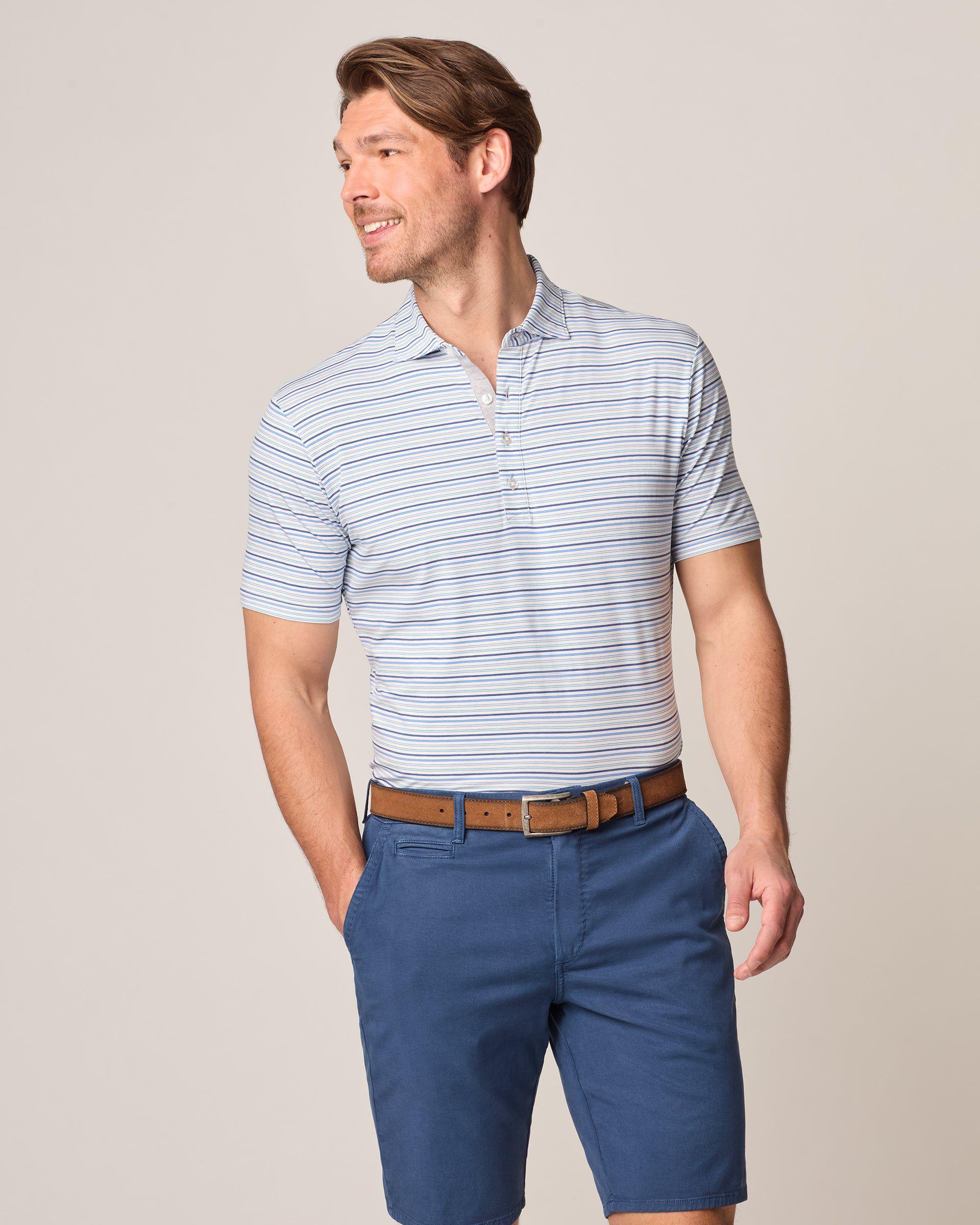 johnnie-O Linxter Cotton Blend Performance Polo - Lynch Stripe Product Image