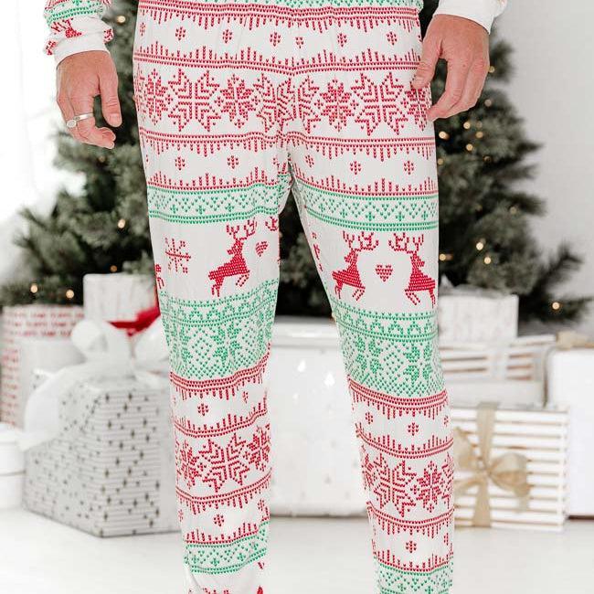 Sleigh All Day Men Red and Green Fair Isle Pajama Pant FINAL SALE Male Product Image