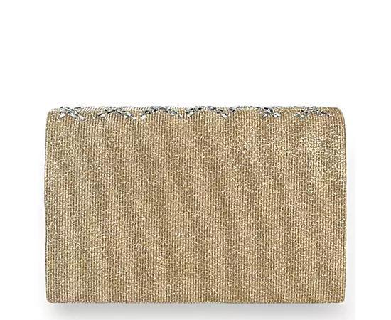 Badgley Mischka Womens Diamond Crystal Pattern Structured Envelope Clutch Product Image