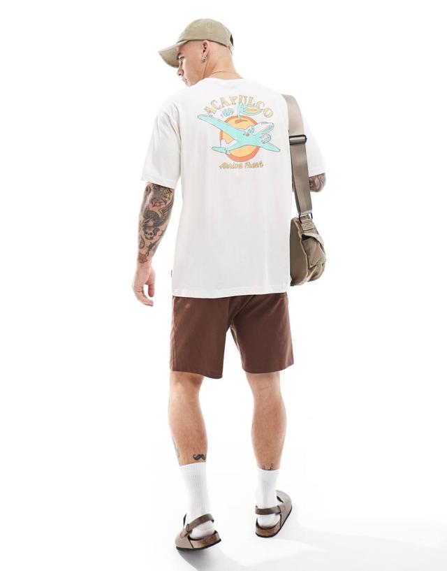 ONLY & SONS relaxed fit t-shirt with Acapulco back print in off white Product Image