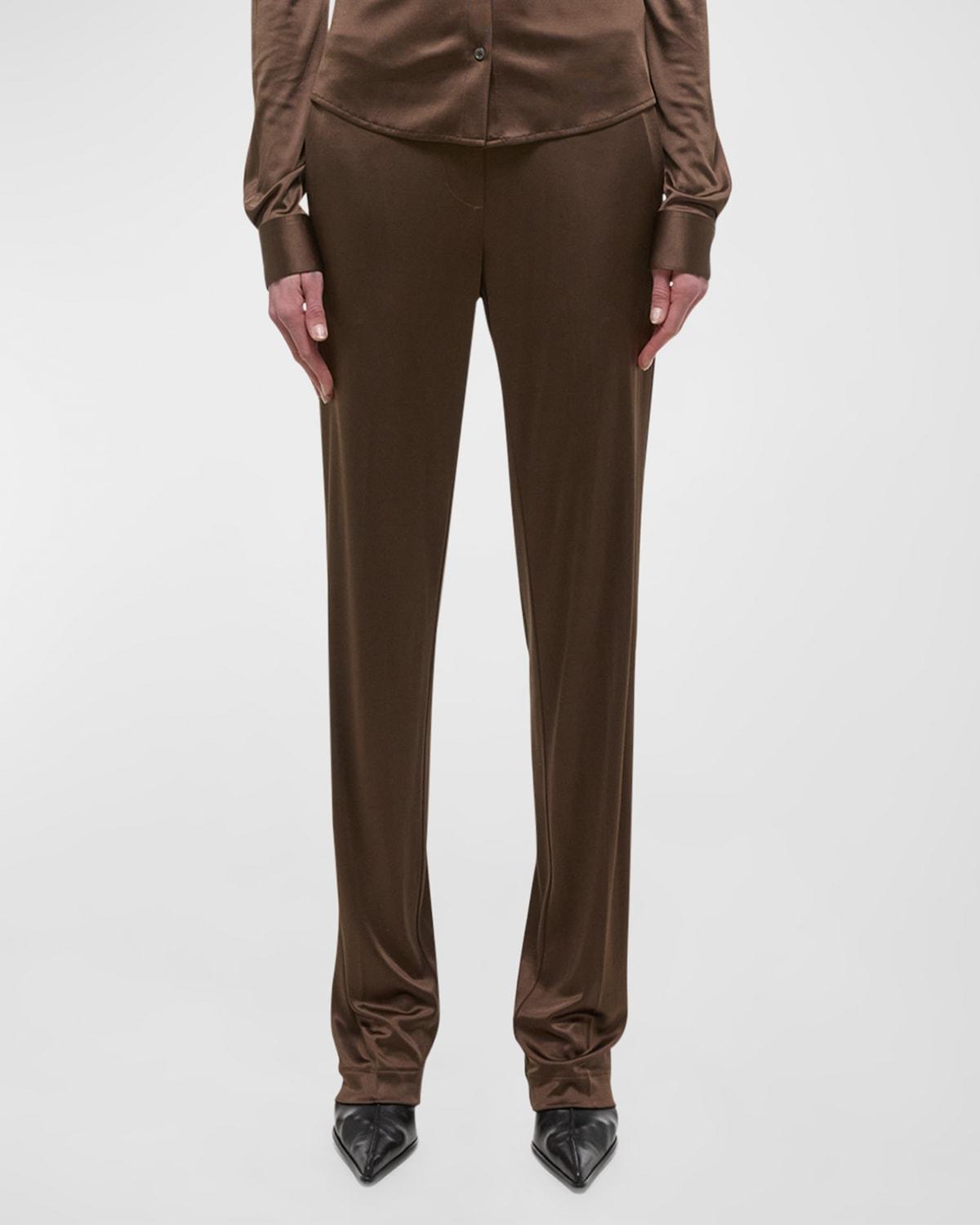 Womens Mid-Rise Straight-Leg Pants Product Image