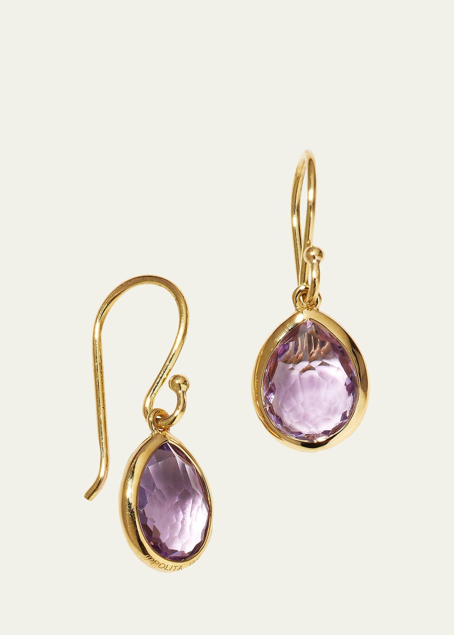 Womens Rock Candy 18K Green Gold & Amethyst Teeny Teardrop Earrings Product Image