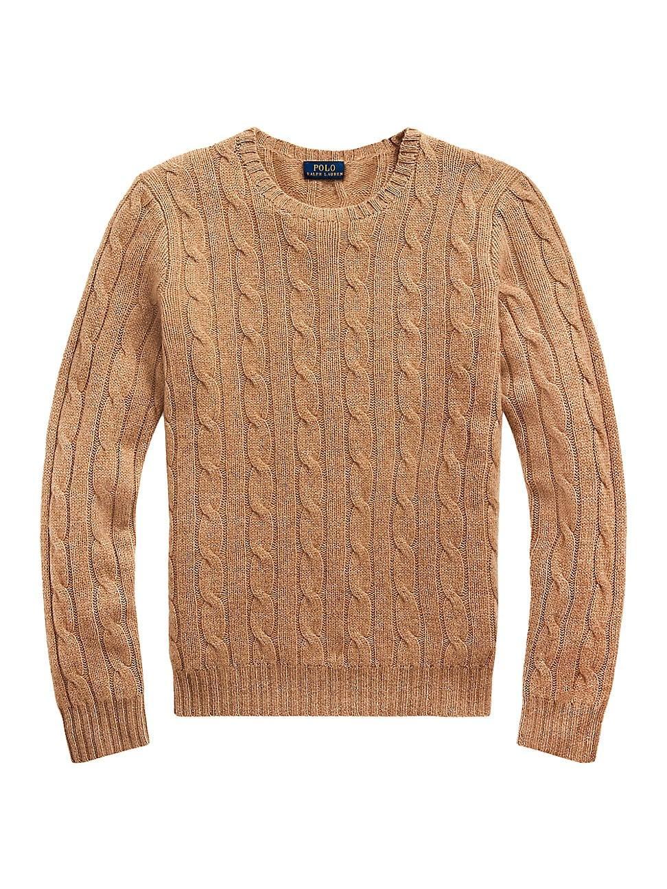 Womens Cashmere Cable-Knit Crewneck Sweater product image