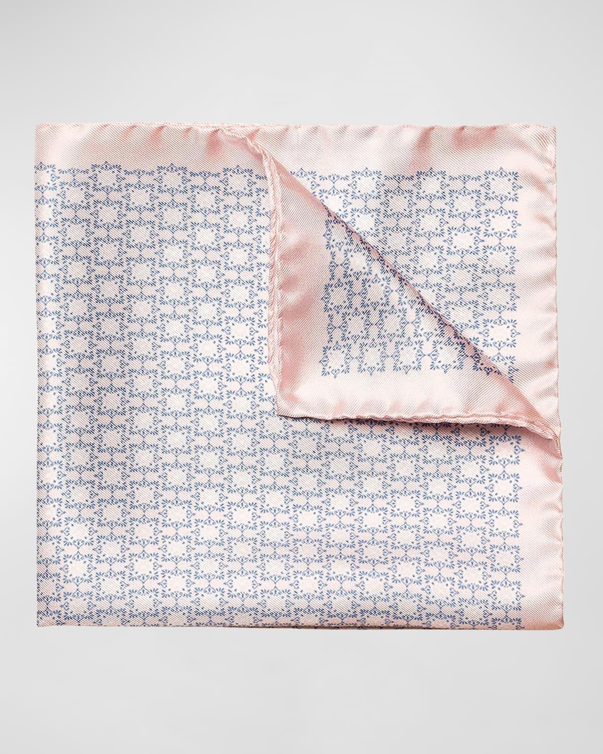 Men's Geometric-Print Silk Pocket Square Product Image