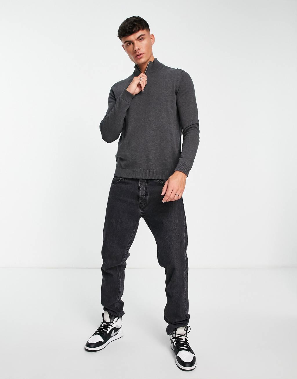 Only & Sons half zip knitted sweater Product Image