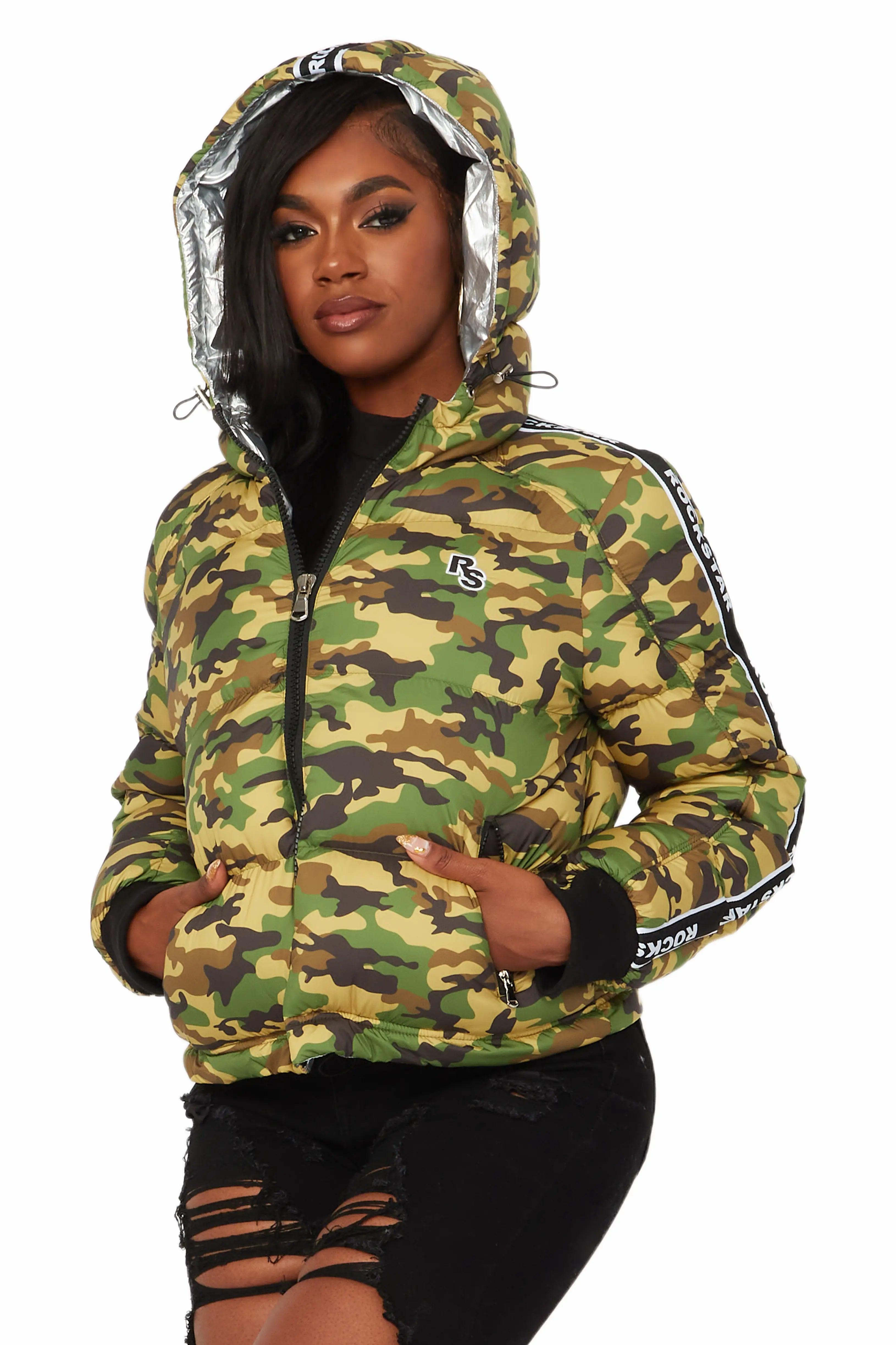 Jackey Camo Puffer Jacket Female Product Image