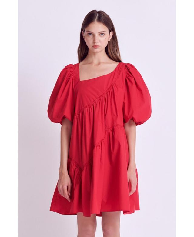 English Factory Asymmetric Poplin Tiered Dress Product Image