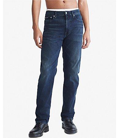 Calvin Klein Mens Standard Straight-Fit Stretch Jeans Product Image