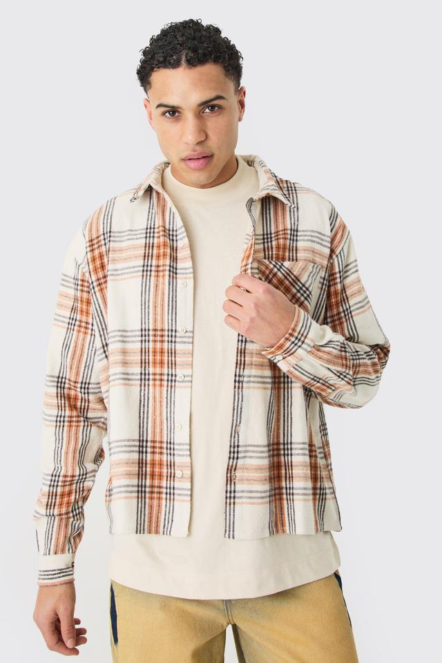 Boxy Pocket Flannel Shirt | boohooMAN USA Product Image