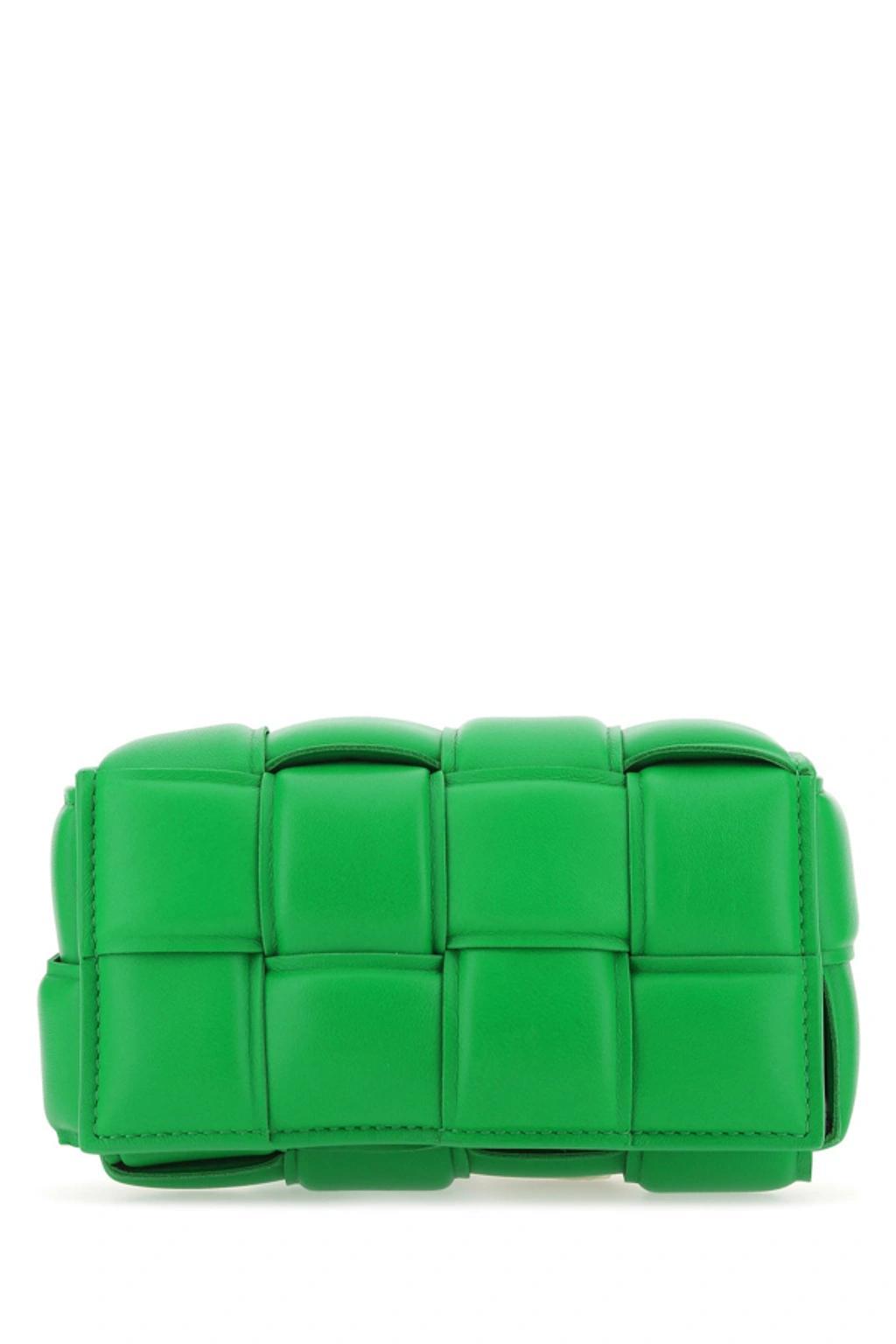 Grass Green Nappa Leather Padded Cassette Belt Bag Green  Donna Tu Product Image