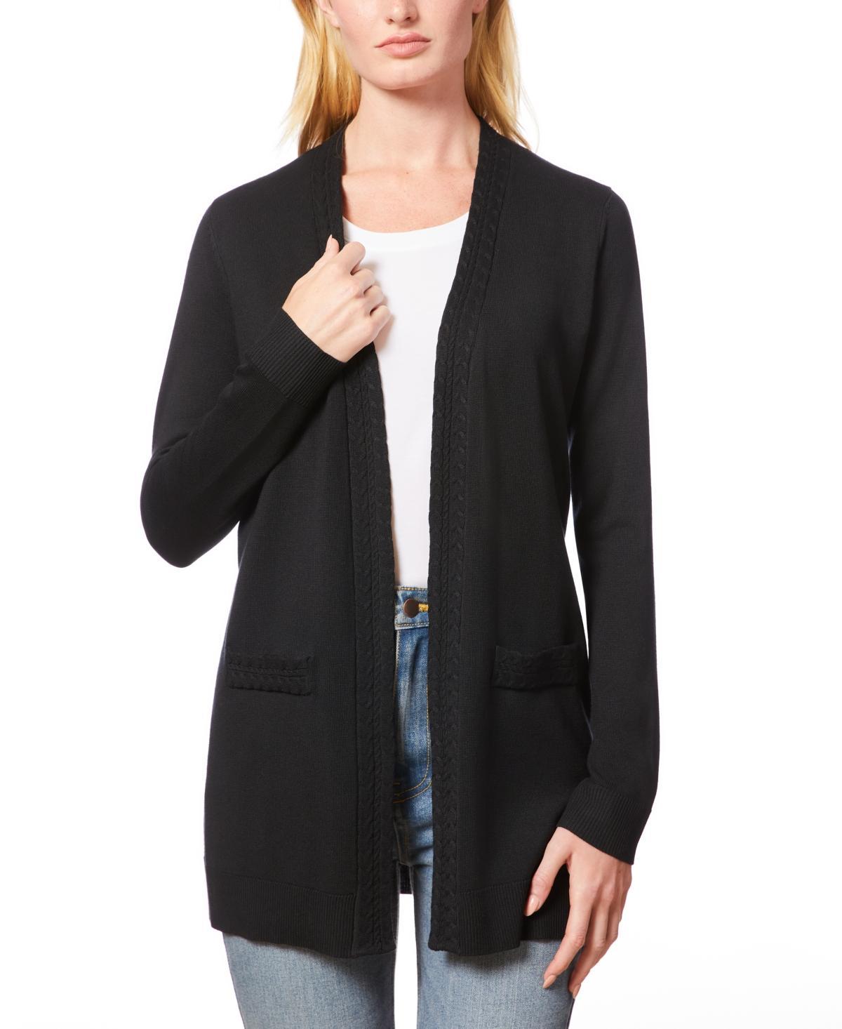 Melissa Paige Womens Braided-Trim Open-Front Cardigan, Regular & Petites Product Image