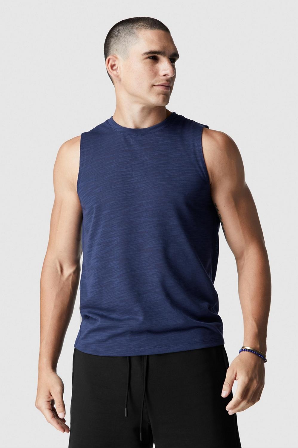 Fabletics Men The Front Row Sleeveless Tee male Navy Size XS Product Image