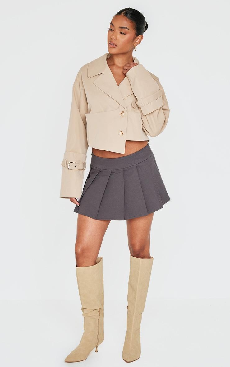 Stone Panelling Detail Crop Trench Coat Product Image