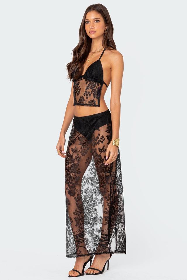 Bess Sheer Lace Maxi Skirt Product Image