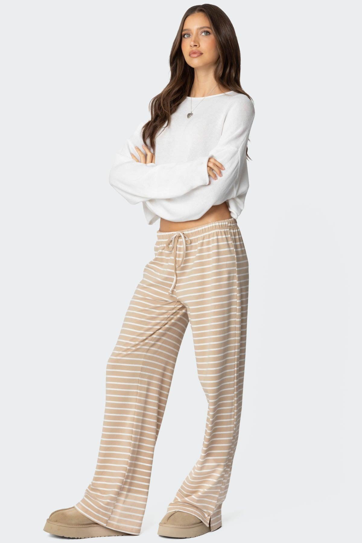 Jona Stripey Slit Pants Product Image