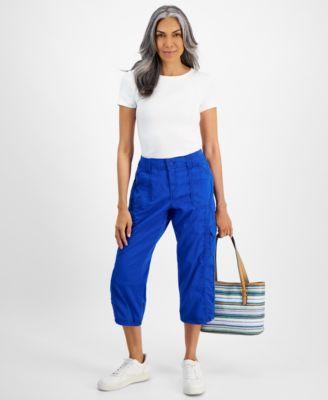 Petite Mid Rise Bungee-Hem Capri Pants, Created for Macy's Product Image