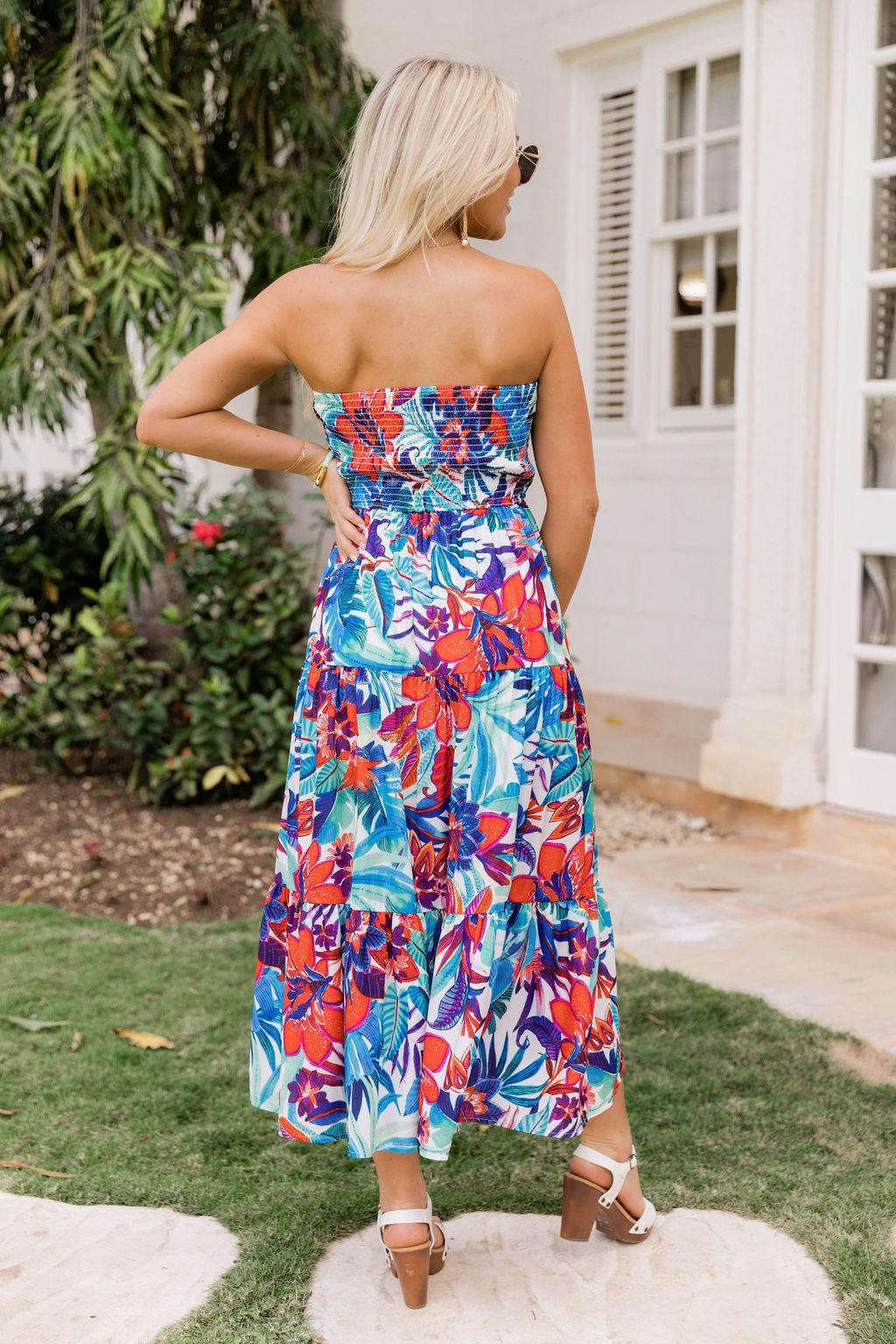 Heading To Paradise Blue Floral Jumpsuit FINAL SALE Product Image