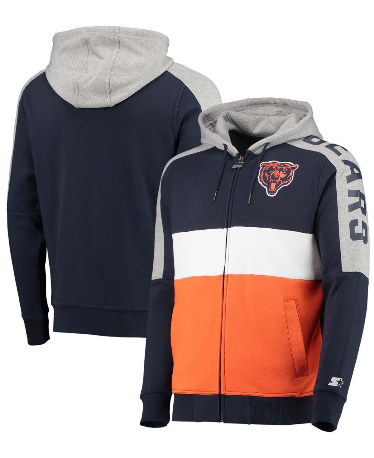 Mens Navy Chicago Bears Playoffs Color Block Full-Zip Hoodie - Navy Product Image