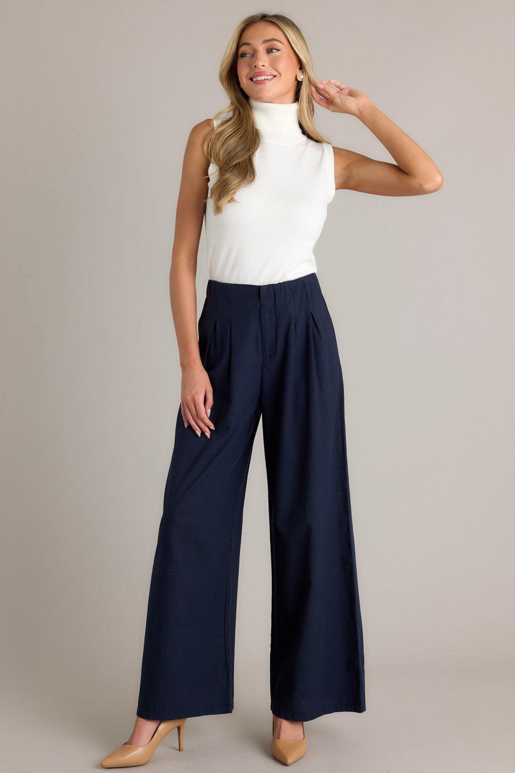 The Truth Is Navy Straight Leg Pants Product Image