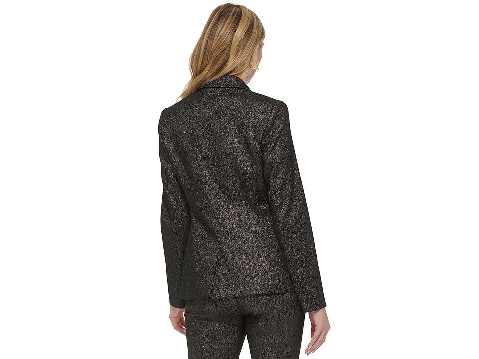 Tommy Hilfiger One-Button Shine Blazer Bronze) Women's Clothing Product Image