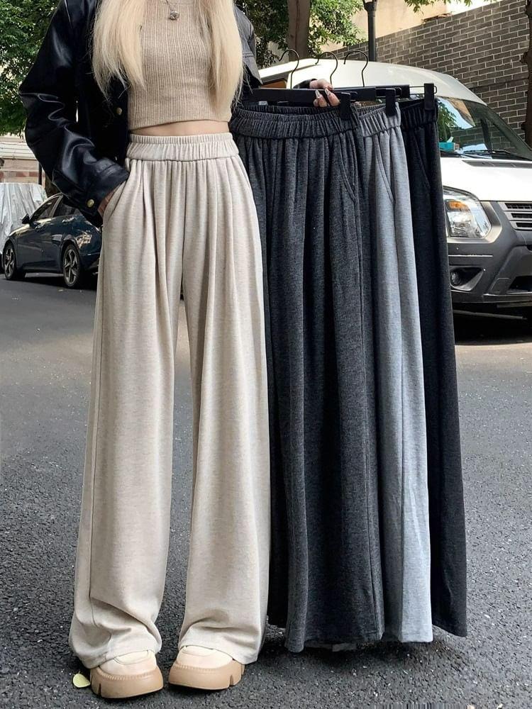 Elastic Waist Wide Leg Pants Product Image