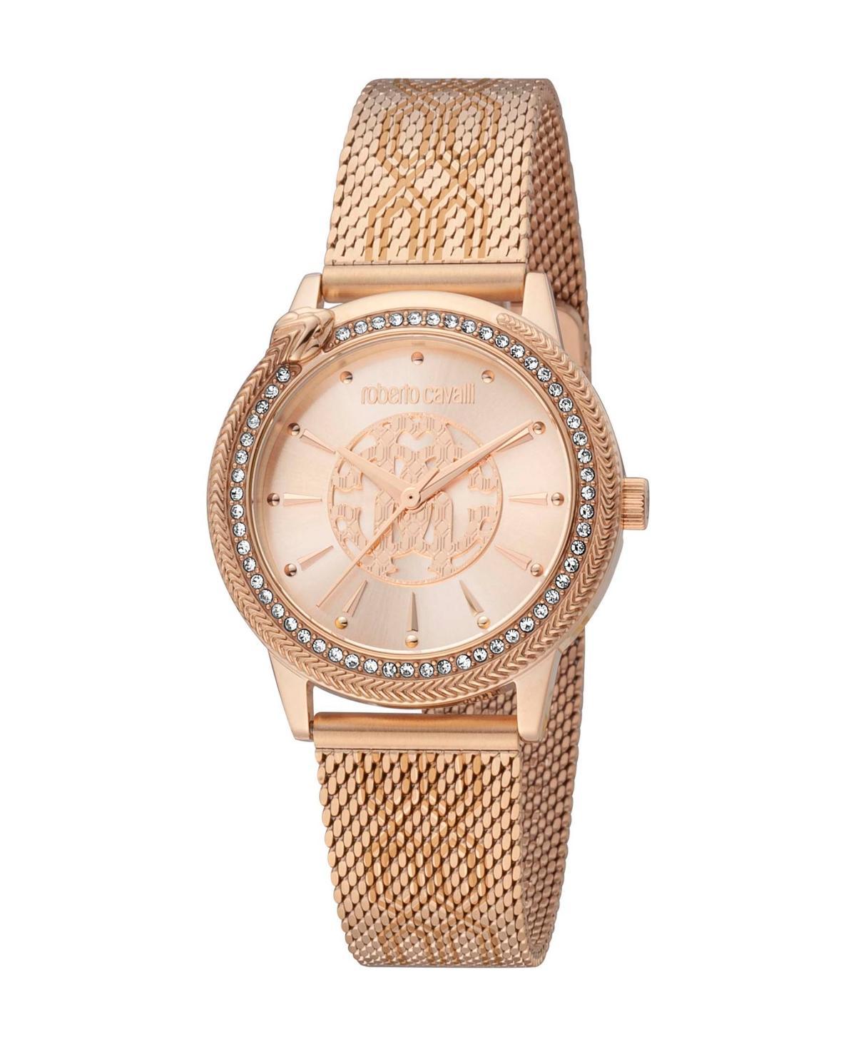 Roberto Cavalli Womens Quartz Rose-Gold Stainless Steel Watch 32mm Product Image