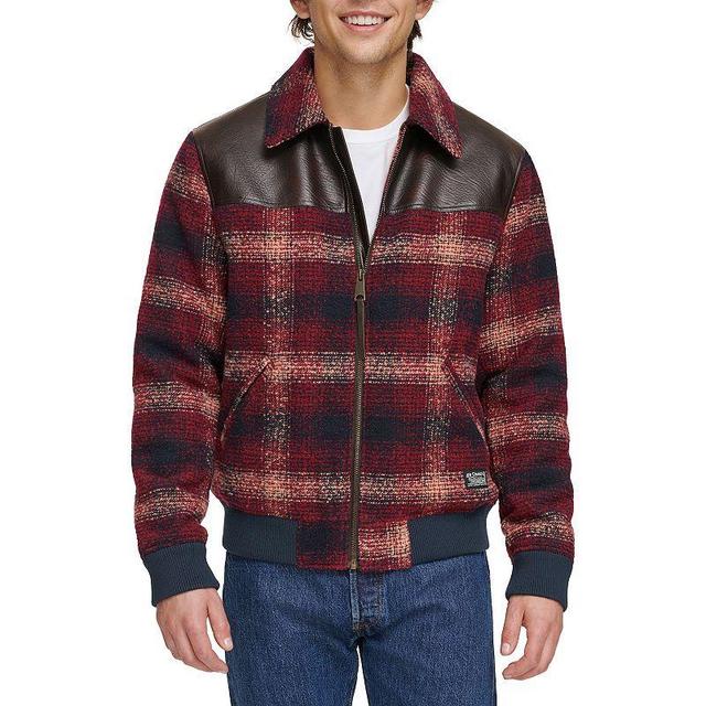 Mens Levis Faux Wool & Faux Leather Trucker Jacket Product Image