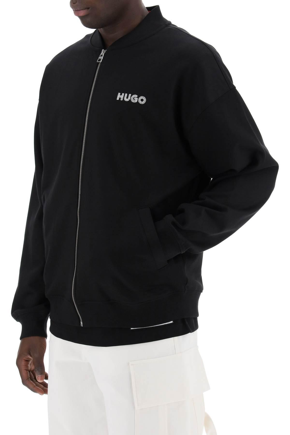 HUGO BOSS Drochomber Cotton Track Jacket In Black Product Image