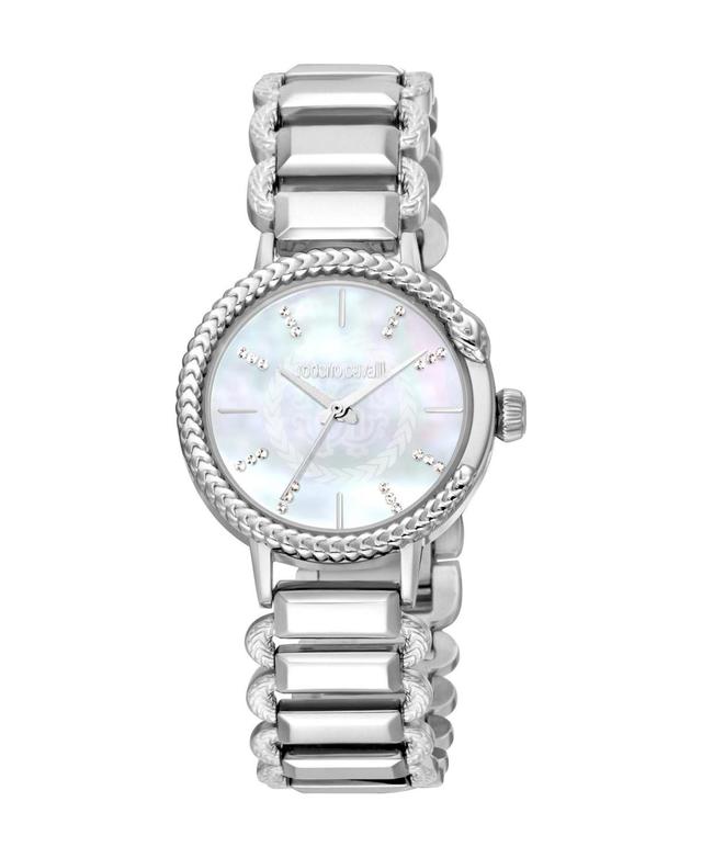 Roberto Cavalli Womens Quartz Silver-tone Stainless Steel Watch 30mm Product Image