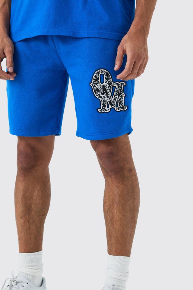 Loose Mid Length Applique Shorts | boohooMAN USA Product Image