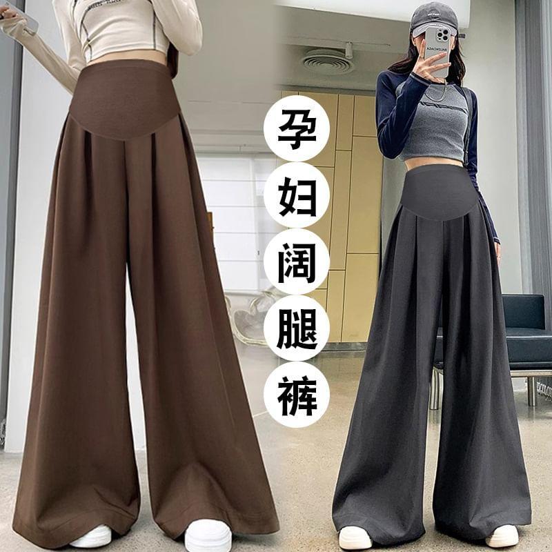 Maternity High Rise Plain Wide Leg Pants (Various Designs) Product Image