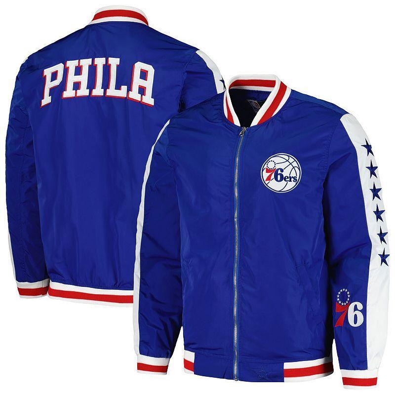 Mens JH Design Royal Philadelphia 76ers Full-Zip Bomber Jacket Product Image