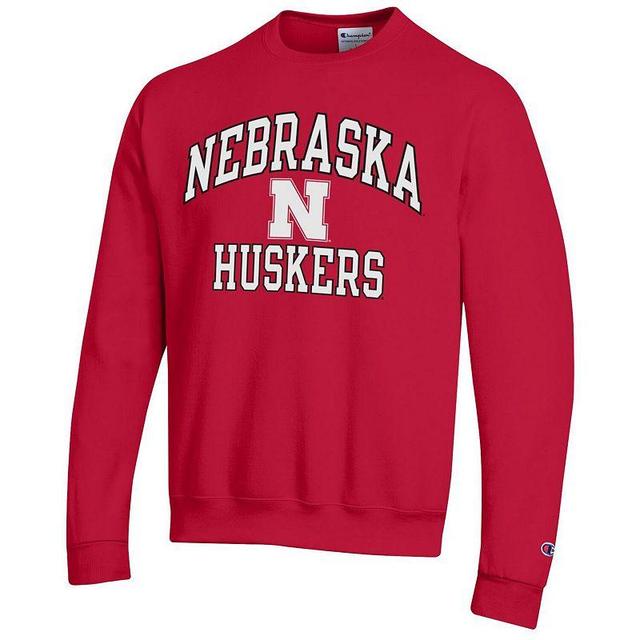 Mens Champion Scarlet Nebraska Huskers High Motor Pullover Sweatshirt Product Image