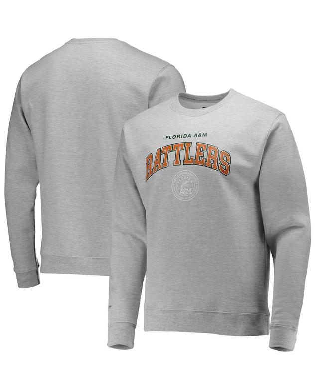 Mens Mitchell & Ness Heathered Gray Florida A&M Rattlers Classic Arch Pullover Sweatshirt Product Image