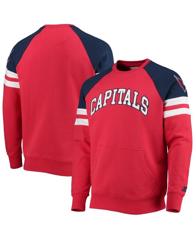 Mens Starter Red Washington Capitals Game Time Raglan Pullover Sweatshirt - Red Product Image