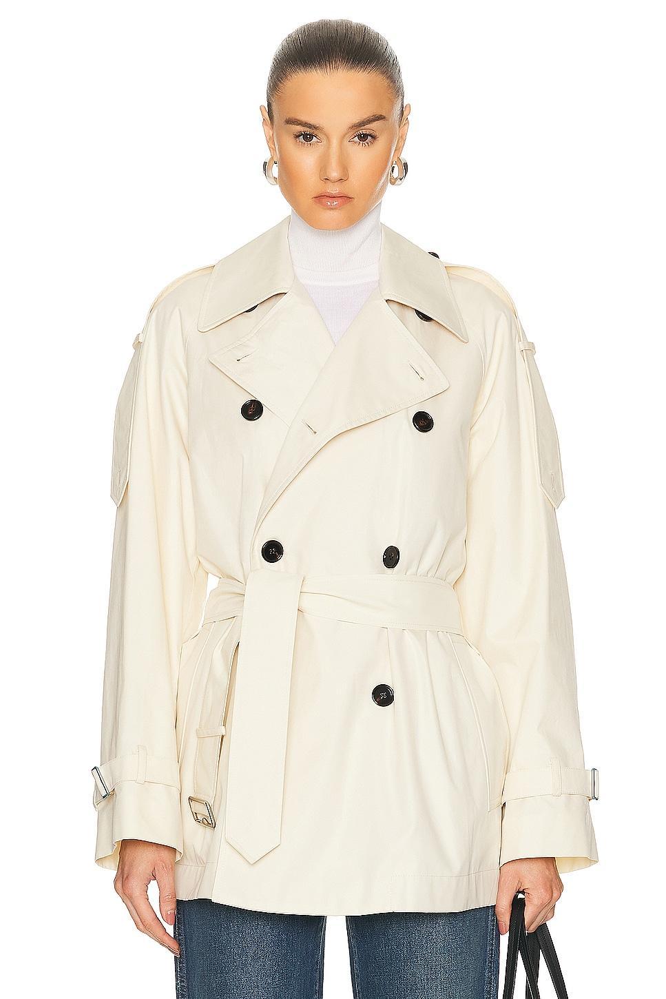 Burberry Belted Coat in Grey Product Image