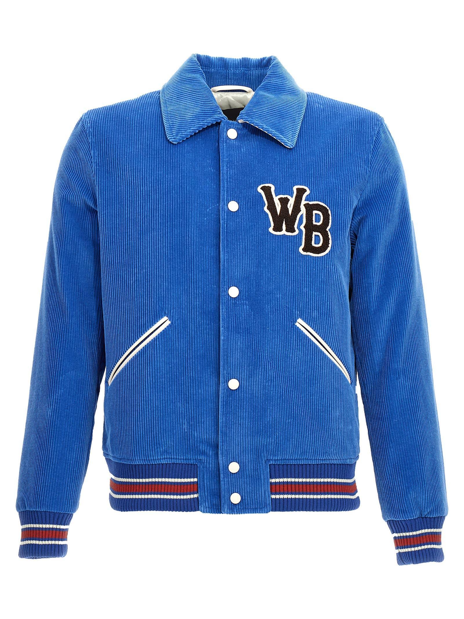 WALES BONNER Homecoming Varsity Casual Jackets, Parka Light Blue Product Image