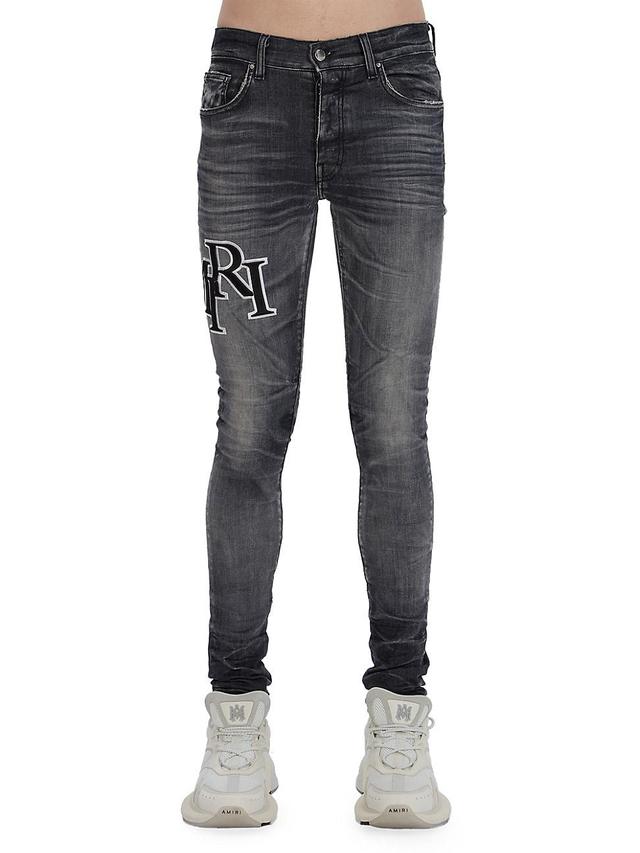 Mens Staggered Logo Skinny Jeans Product Image