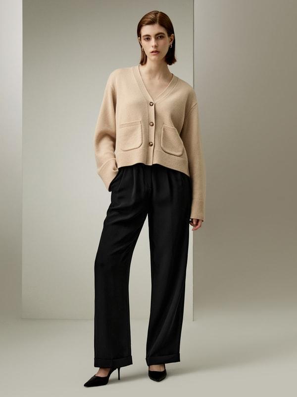 Cropped Wool-Cashmere Blend Cardigan Product Image