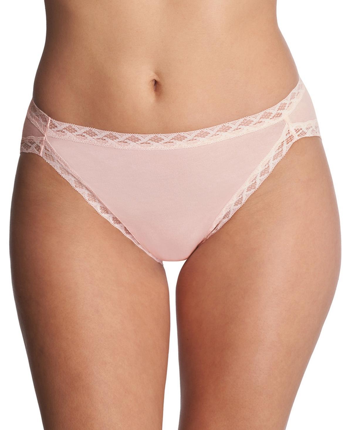 Natori Bliss Lace-Trim Cotton French-Cut Brief Underwear 152058 Product Image